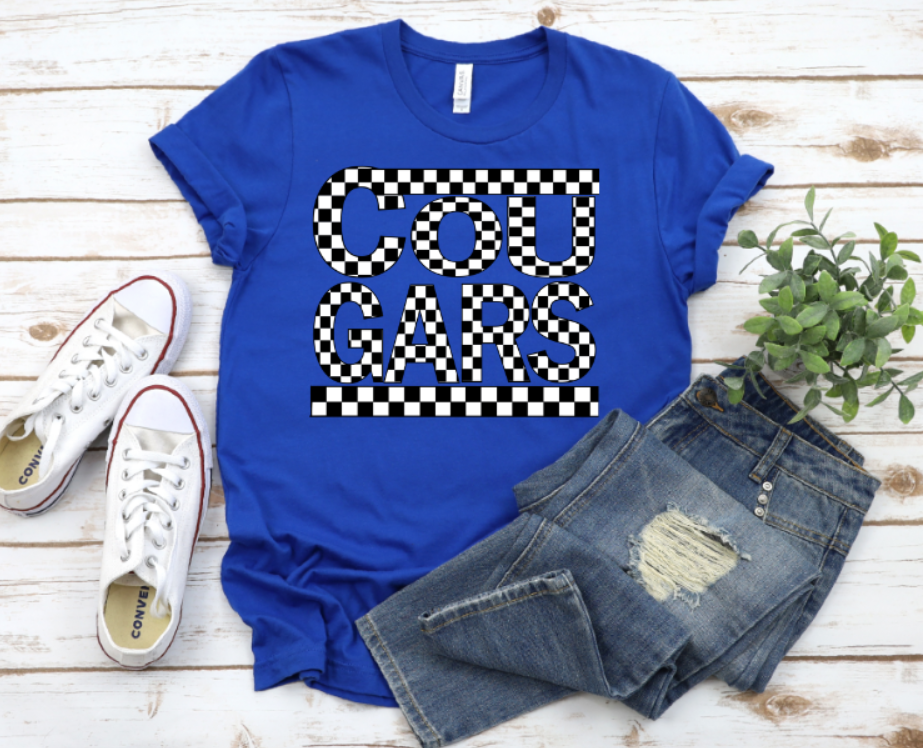 Cougars Checkered Solid tee