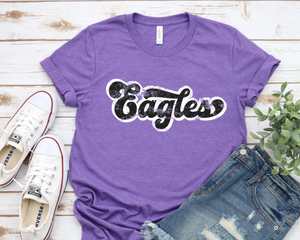 Retro Letter Eagles Purple tee