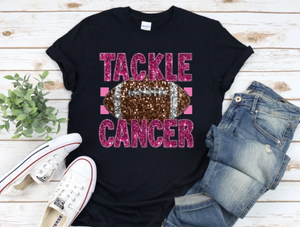 Tackle Cancer Faux Sequin