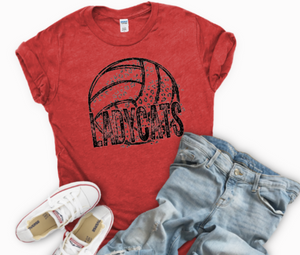 LadyCats Heathered Red tee