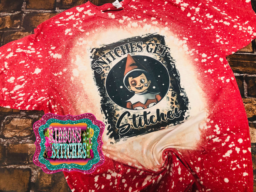 Snitches Get Stitches bleached tee