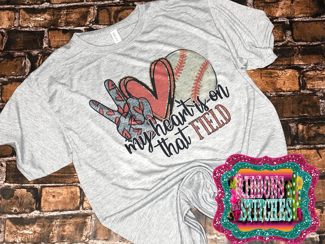 My Heart is on the Field soft tee