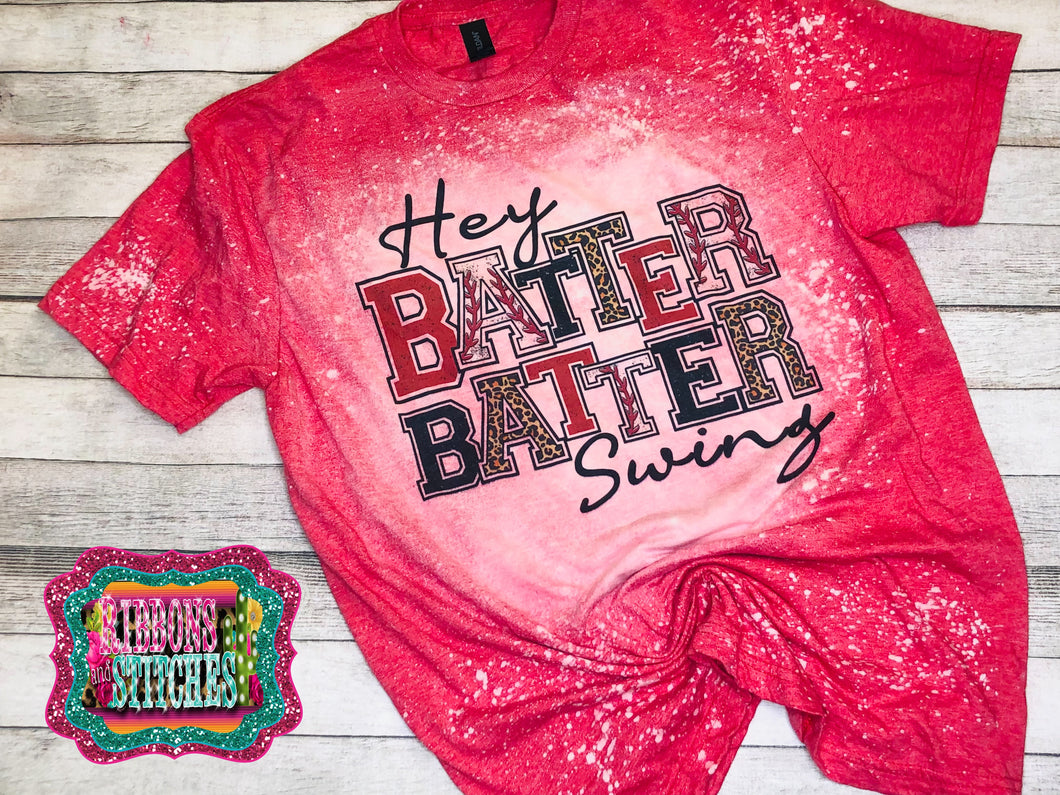 Hey Batter Batter bleached tee